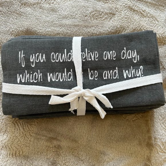 NWOT Gray cloth napkins with cloth ribbon - Picture 1 of 6